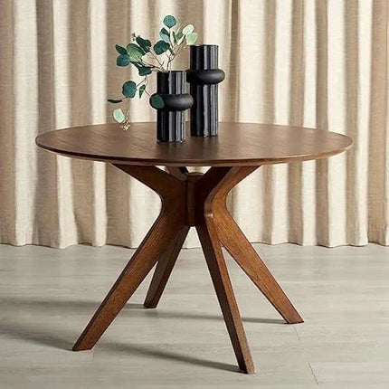 Chic Walnut Round Dining Table from SAFAVIEH Home Couture Collection- Très Elite- Très Elite