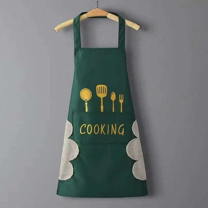 Chic Waterproof Apron for Culinary and Gardening Mastery - Adjustable Cotton-Linen Blend - Très Elite