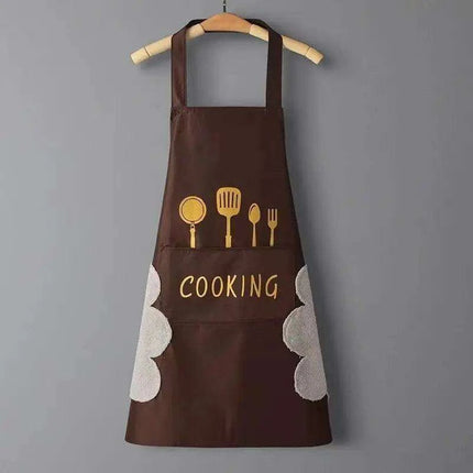 Chic Waterproof Apron for Culinary and Gardening Mastery - Adjustable Cotton-Linen Blend - Très Elite