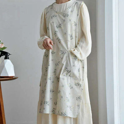 Chic Waterproof Apron for Culinary and Gardening Mastery - Adjustable Cotton-Linen Blend - Très Elite