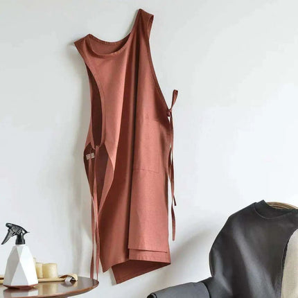 Chic Waterproof Apron for Culinary and Gardening Mastery - Adjustable Cotton-Linen Blend - Très Elite