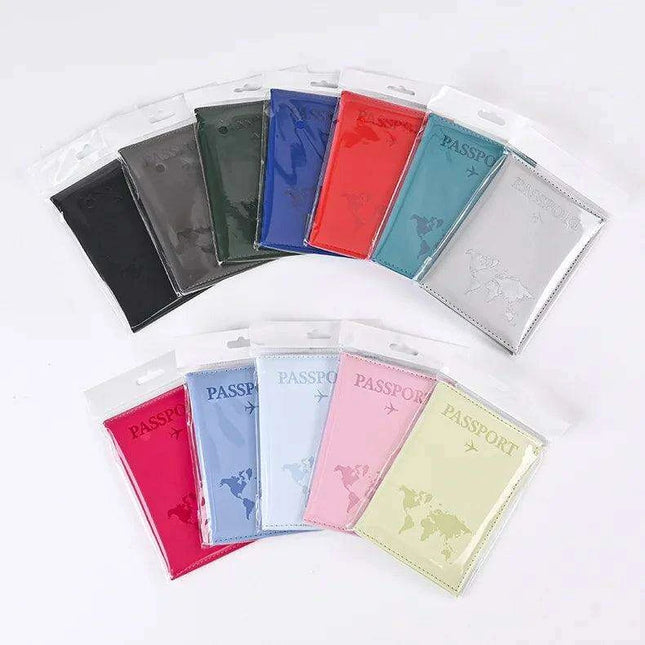 Chic Waterproof PU Leather Passport Holder Set with Card Slot - Perfect Travel Accessory