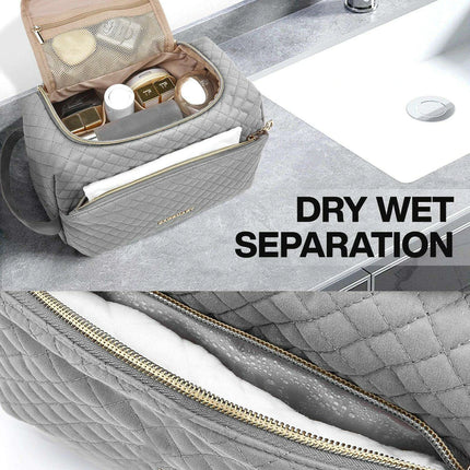 Chic Waterproof Travel Cosmetic Organizer for Women - Spacious and Functional Essentials Bag - Très Elite
