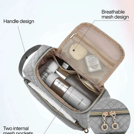 Chic Waterproof Travel Cosmetic Organizer for Women - Spacious and Functional Essentials Bag - Très Elite