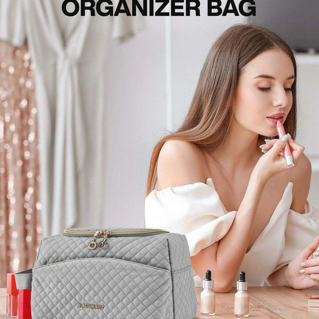 Chic Waterproof Travel Cosmetic Organizer for Women - Spacious and Functional Essentials Bag