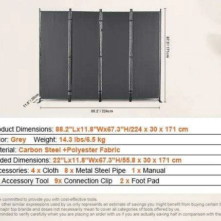 Chic Weatherproof 2-Panel Room Divider for Modern Indoor Privacy..