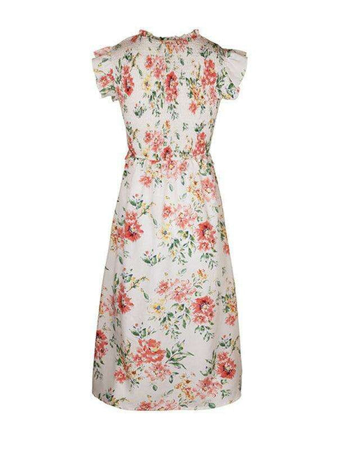 Chic White Floral Ruffled Sleeveless Dress - Perfect for Summer Outings