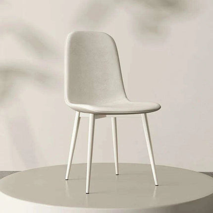 Chic White Leather Dining Chair for Upscale Aesthetics - Très Elite