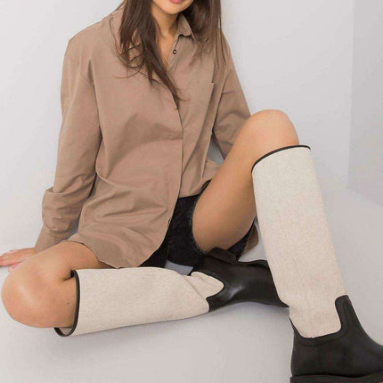 Chic White Long Sleeve Button-Up Shirt for Women - Très Elite