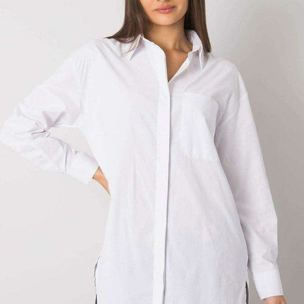 Chic White Long Sleeve Button-Up Shirt for Women - Très Elite