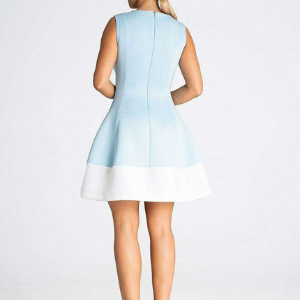 Chic White Pleated Flare Cocktail Gown - Très Elite