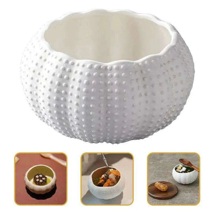 Chic White Sea Urchin Ceramic Dipping Bowl - Essential Dining Accessory - Très Elite