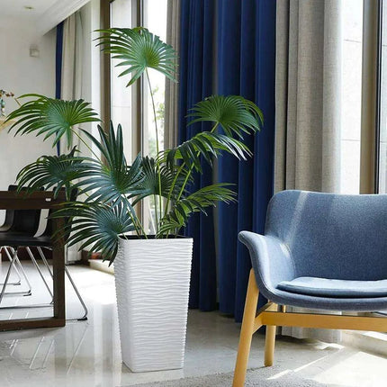 Chic White Square Planter Set - Stylish Addition for Any Space..