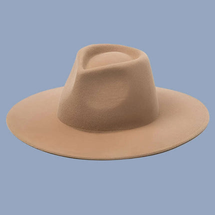 Chic Wide Brim Wool Felt Porkpie Fedora - Unisex Crushable Winter Hat for Formal Events, Parties, and Jazz Nights - Très Elite