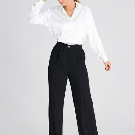 Chic Wide-Leg Pants with Modern Waist Design - Très Elite