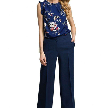 Chic Wide-Leg Trousers for Women with Convenient Side Pockets - Très Elite