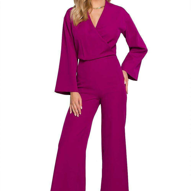 Chic Wide-Legged Jumpsuit with Flared Sleeves