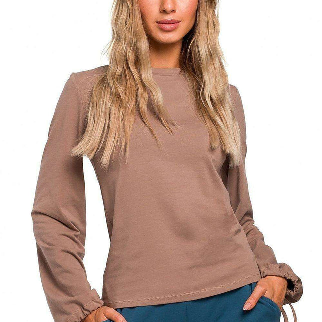 Chic Wide-Sleeve Cotton Blend Blouse
