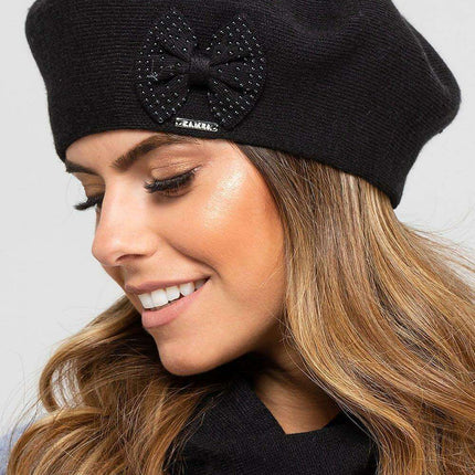 Chic Winter Bow Beret - Très Elite
