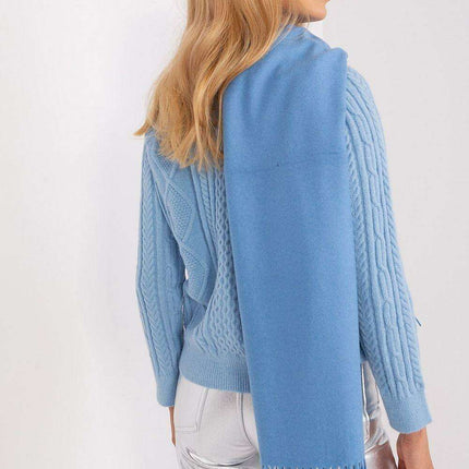 Chic Winter Wrap with Tassel Accents - Luxurious 100% Polyester, 196 cm Long - Très Elite