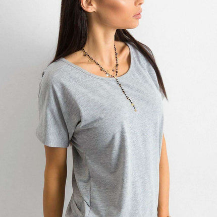Chic Women's Back Slit Cotton Blend Tee by BFG - Très Elite
