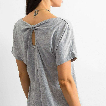 Chic Women's Back Slit Cotton Blend Tee by BFG - Très Elite