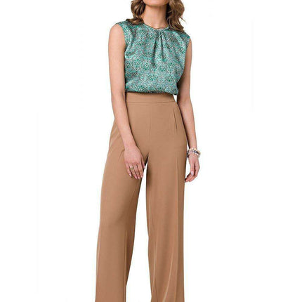 Chic Women's Flared Trousers with Tailored Waist Details