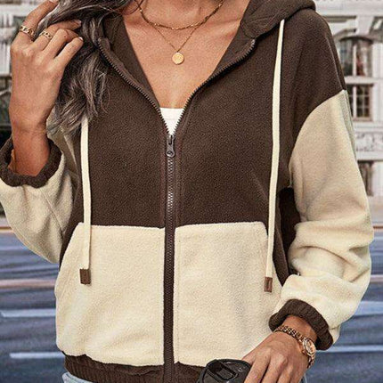 Chic Women's Fleece Zip Jacket for Stylish Cold Weather Wear - Très Elite