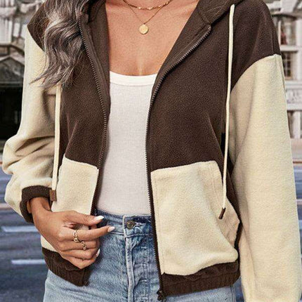 Chic Women's Fleece Zip Jacket for Stylish Cold Weather Wear