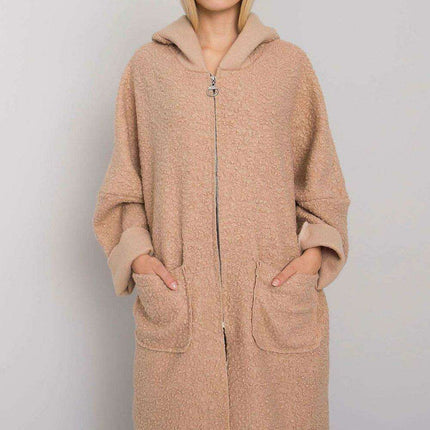 Chic Women's Hooded Black Coat with Functional Pockets - Très Elite