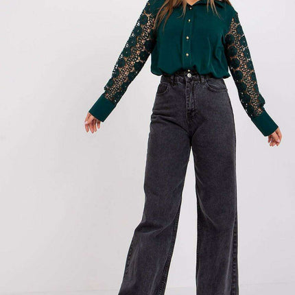 Chic Women's Long Sleeve Button-Up Shirt with Unique Sleeve Design - Très Elite