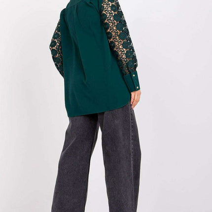 Chic Women's Long Sleeve Button-Up Shirt with Unique Sleeve Design - Très Elite