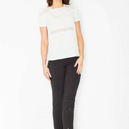 Chic Women's Straight-Leg Trousers with Side Zip and Fashionable Leg Slits - Size Guide Included