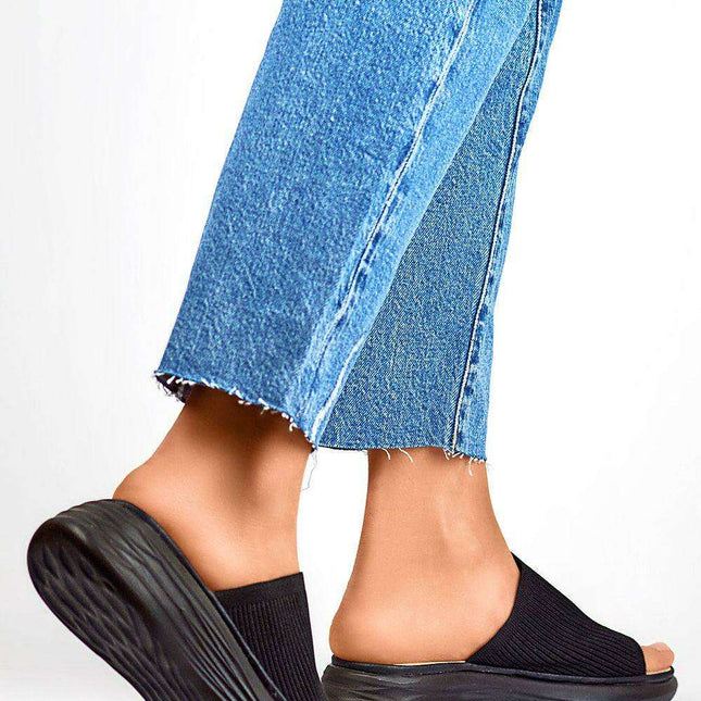 Chic Women's Textile Platform Slides: Effortless Style and Comfort - Très Elite