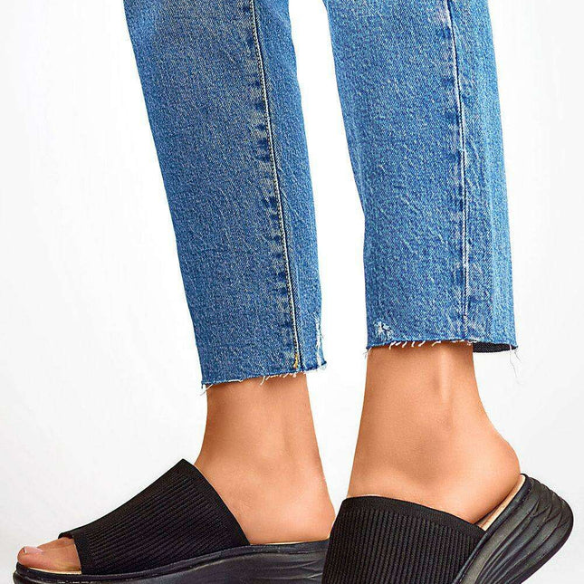 Chic Women's Textile Platform Slides: Effortless Style and Comfort - Très Elite