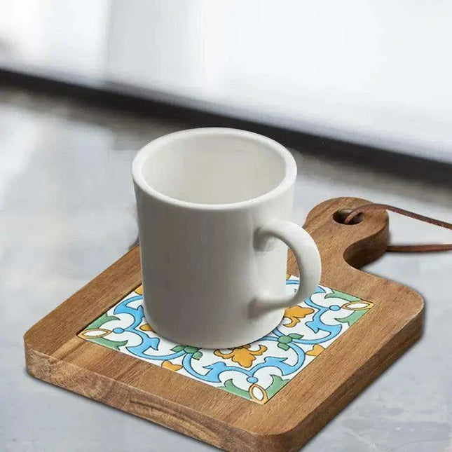Chic Wooden Beverage Coasters - Heat-Resistant Drink Pads for Home and Workspace