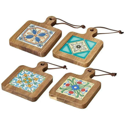 Chic Wooden Beverage Coasters - Heat-Resistant Drink Pads for Home and Workspace - Très Elite