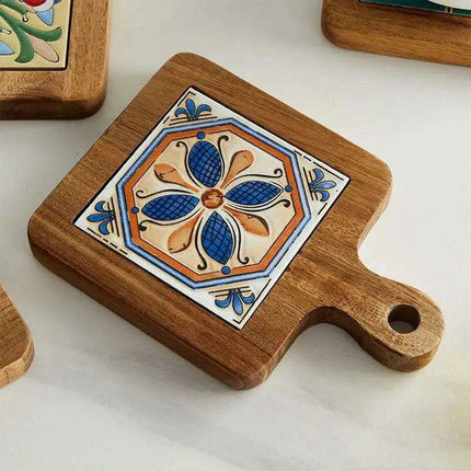 Chic Wooden Beverage Coasters - Heat-Resistant Drink Pads for Home and Workspace - Très Elite