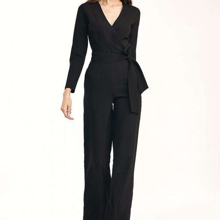 Chic Wrap Neck Jumpsuit European Designer Allure Couture - Très Elite