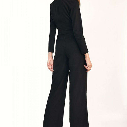 Chic Wrap Neck Jumpsuit European Designer Allure Couture - Très Elite