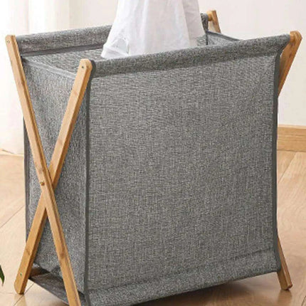 Chic X-Design Foldable Bamboo Laundry Basket - Elegant Fabric Organizer - Très Elite