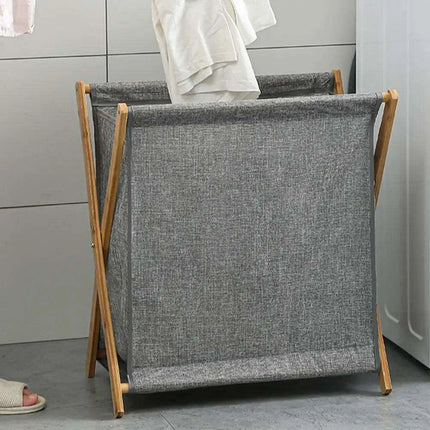 Chic X-Design Foldable Bamboo Laundry Basket - Elegant Fabric Organizer - Très Elite