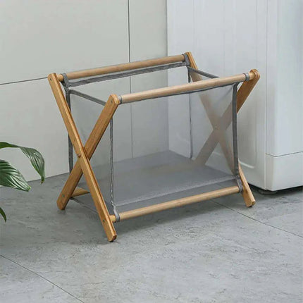 Chic X-Design Foldable Bamboo Laundry Basket - Elegant Fabric Organizer - Très Elite