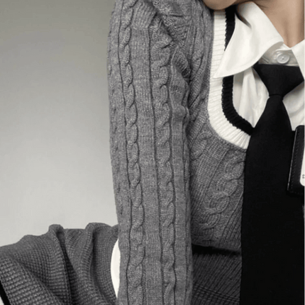 Chic Y2K Women's Knit 3-Piece Set: Cropped Sweater, Layering Top, and Bodycon Mini Skirt for Fall 2023