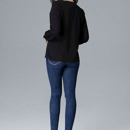 Chic Zip-Up Blouse with Stylish Sleeves - Très Elite