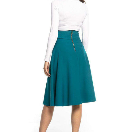 Chic Zipper Detail Midi Skirt