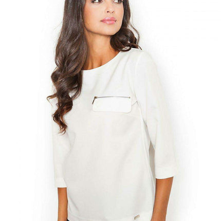 Chic Zippered Elegance Blouse by Figl - Très Elite