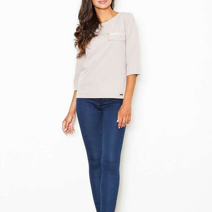 Chic Zippered Elegance Blouse by Figl - Très Elite