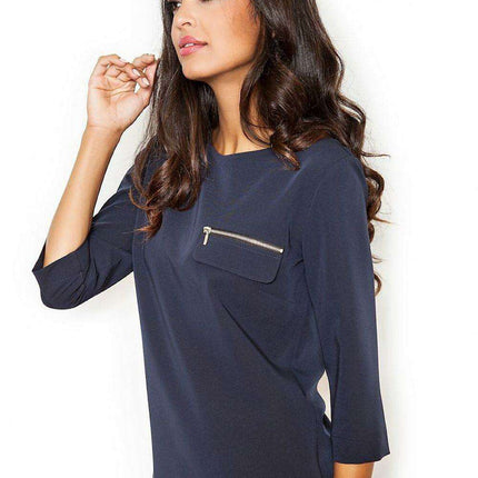 Chic Zippered Elegance Blouse by Figl - Très Elite