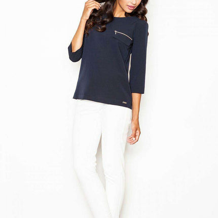 Chic Zippered Elegance Blouse by Figl - Très Elite